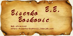 Biserko Bošković vizit kartica